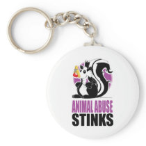 Animal Abuse Stinks Keychains