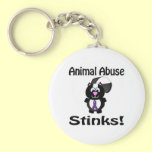 Animal Abuse Stinks Skunk Awareness Design keychains