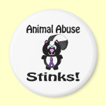 Animal Abuse Stinks Skunk Awareness Design magnets