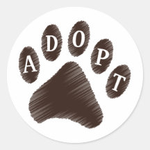 Animal Adoption Round Sticker