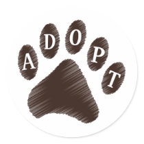 Animal Adoption Round Sticker