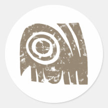 Animal Africa tribal animal Africa Round Stickers