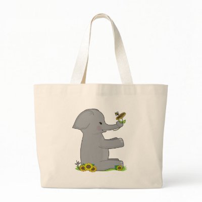 Animal Alphabet Elephant Canvas Bags by mariabellimages