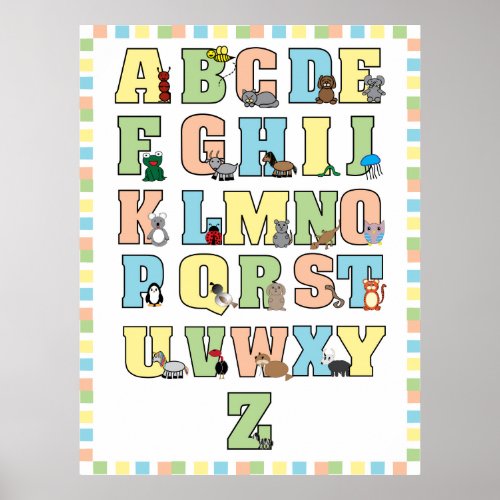 Animal Alphabet Print print