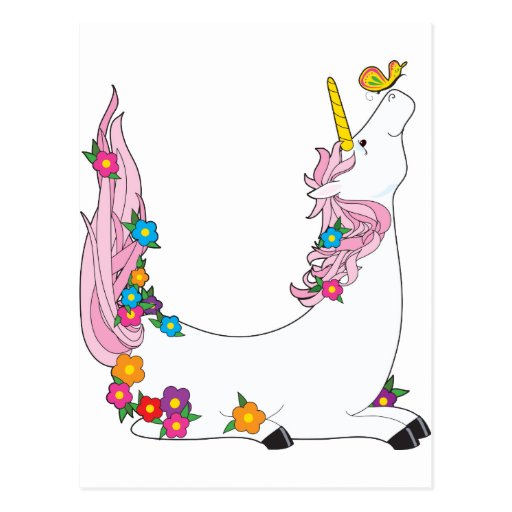 Animal Alphabet Unicorn Postcard