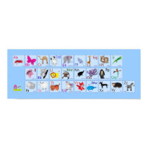 Animal Alphabets on blue posters