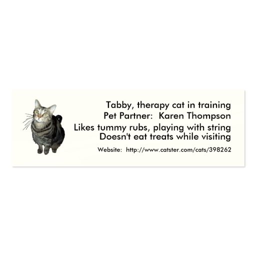 Animal-Assisted Therapy/Activities Card Template Business Cards (front side)