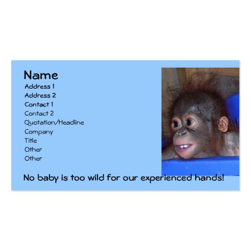 Animal Babysitter Business Card