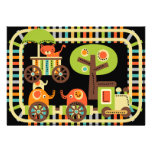 Animal Birthday Train Birthday Invitations