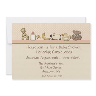 Animal Border Baby Shower Invitation invitation