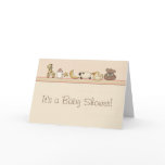 Animal Border Baby Shower Invitation Greeting Cards
