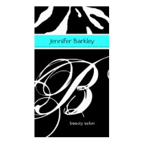 Animal Business Card Zebra Beauty Salon Blue