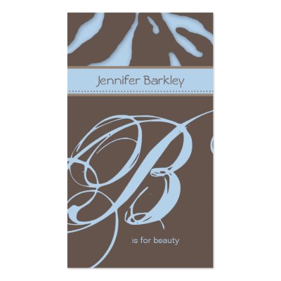 Animal Business Card Zebra Beauty Salon Blue Ta 2 by spacards