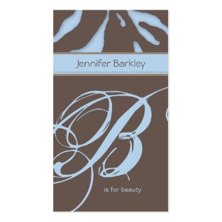 Animal Business Card Zebra Beauty Salon Blue Ta 2 profilecard