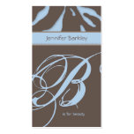 Animal Business Card Zebra Beauty Salon Blue Ta 2 business cards