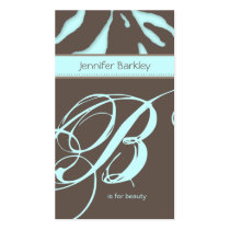 Animal Business Card Zebra Beauty Salon Blue Taupe
