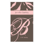 Animal Business Card Zebra Beauty Salon Pink Taupe