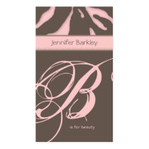 Animal Business Card Zebra Beauty Salon Pink Taupe