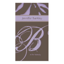 Animal Business Card Zebra Beauty Salon Purple Tau