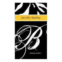 Animal Business Card Zebra Beauty Salon Yellow
