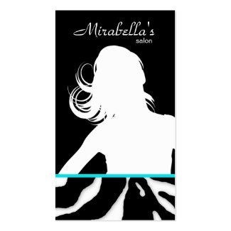 Animal Business Card Zebra Hair Salon Black Blue profilecard