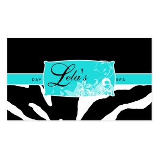 Animal Business Card Zebra Nail Salon Blue profilecard