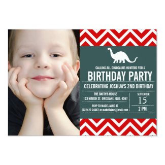 Animal Chevron Photo Birthday Invitation