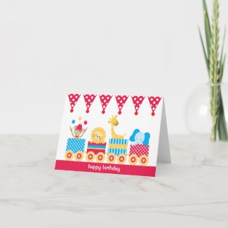 Animal Circus Train Note Cards card