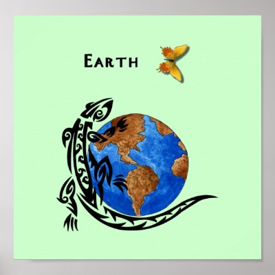 earth tattoo. Animal Earth Poster by