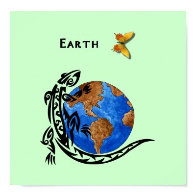 earth tattoo. Animal Earth Poster by