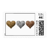 animal fur hearts stamp