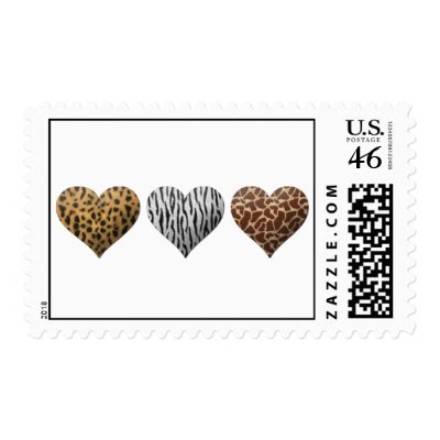 animal fur hearts Postage