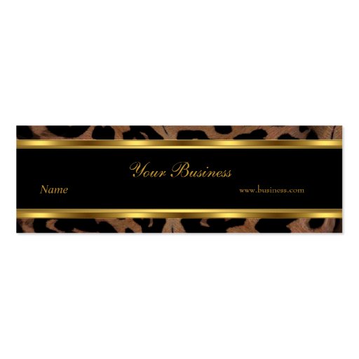Animal Gold Black Stripe Elegant Classy Skinny Business Card Template