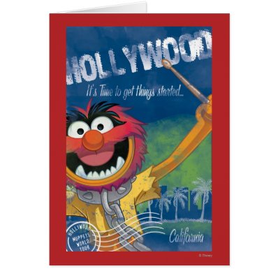 Animal - Hollywood, California Poster Greeting Cards