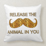 Animal In You Tiger Stripe Mustache Pillows
