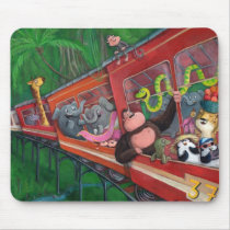 Animal Jungle Train mousepads