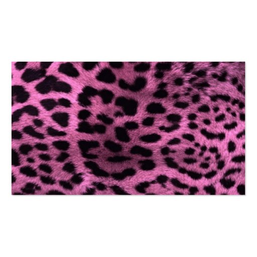 Animal leopard print - pink business card template (back side)
