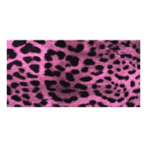 Animal leopard print - pink photo greeting card