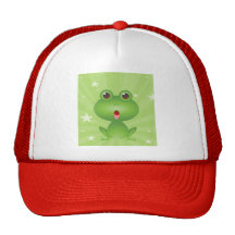 Animal lindo anfibio del dibujo animado de las ran gorro