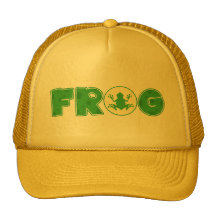 Animal lindo verde anfibio del dibujo animado de l gorro de camionero