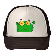 Animal lindo verde anfibio del dibujo animado de l gorras