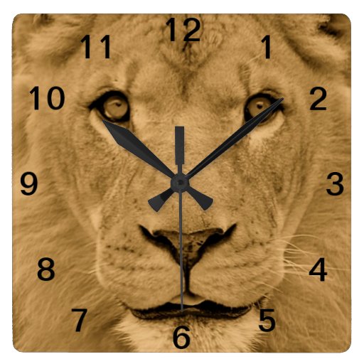 Animal Lion Face Wall Clock Zazzle