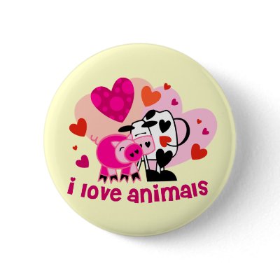 Animal Love Pinback Buttons by smallhandsdesigns