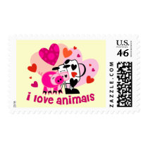 Animal Love Postage Stamps