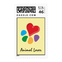 Animal Lover_Heart-Paw postage postage by Artful_Animalz Animal Lover_Heart-Paw postage postage