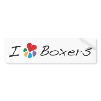 Animal Lover_I Heart Boxers bumper stickers