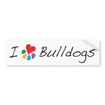 Animal Lover_I Heart Bulldogs bumper stickers