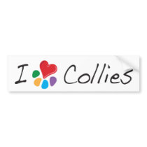 Animal Lover_I Heart Collies bumper stickers
