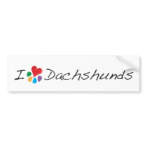 Animal Lover_I Heart Dachshunds bumper stickers
