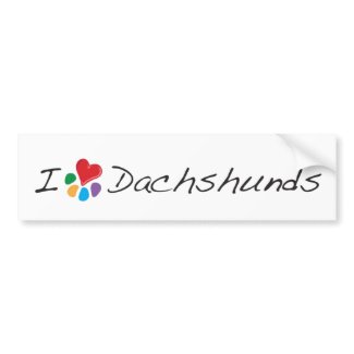 Animal Lover_I Heart Dachshunds bumpersticker